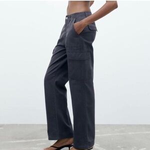 Zara Navy Cargo Pants